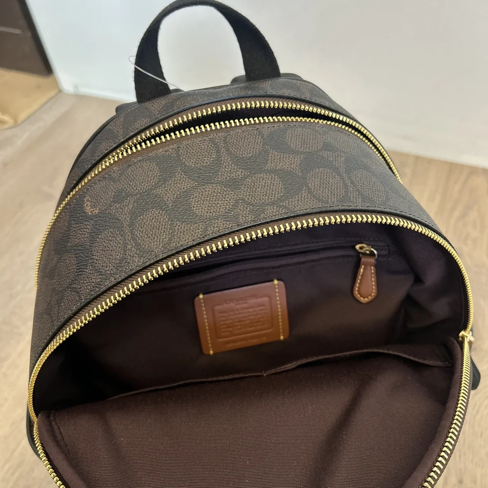 Coach Brown and Black Signature Monogram Backpack